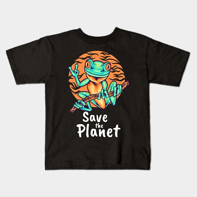 Save The Planet Kids T-Shirt by DMRStudio